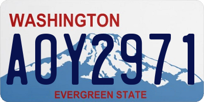 WA license plate AOY2971