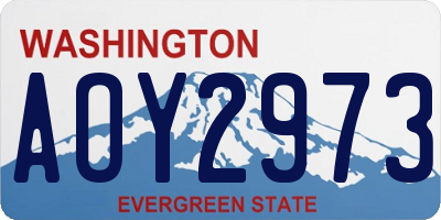 WA license plate AOY2973