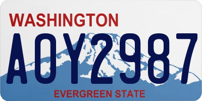 WA license plate AOY2987