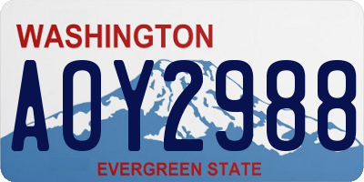 WA license plate AOY2988