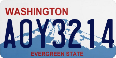 WA license plate AOY3214