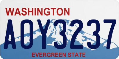 WA license plate AOY3237