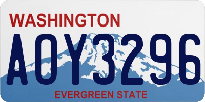 WA license plate AOY3296