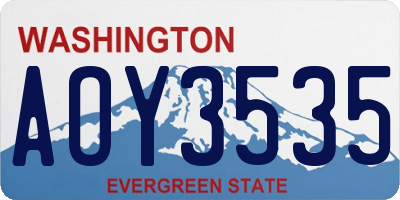 WA license plate AOY3535