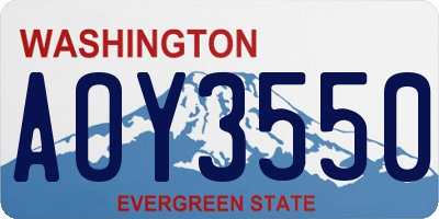 WA license plate AOY3550