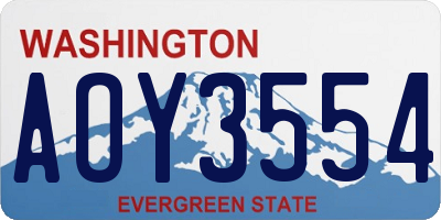 WA license plate AOY3554