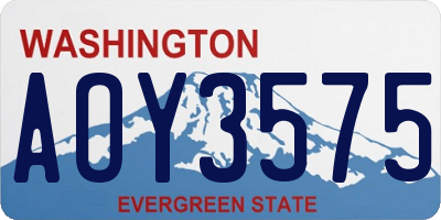 WA license plate AOY3575