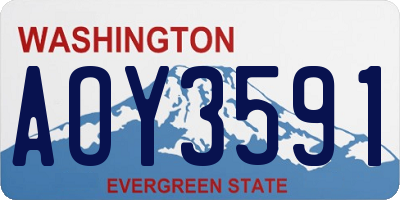 WA license plate AOY3591