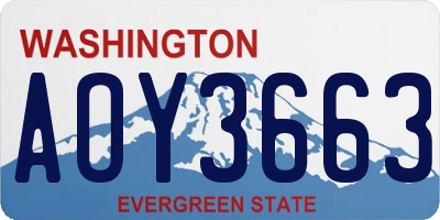 WA license plate AOY3663