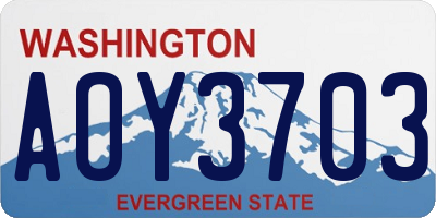 WA license plate AOY3703