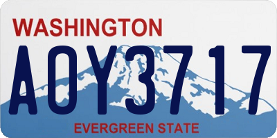 WA license plate AOY3717