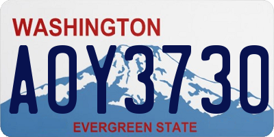 WA license plate AOY3730