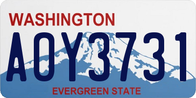 WA license plate AOY3731