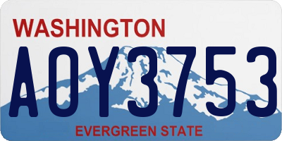 WA license plate AOY3753