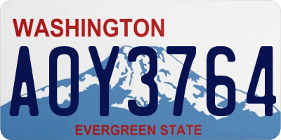 WA license plate AOY3764