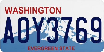 WA license plate AOY3769