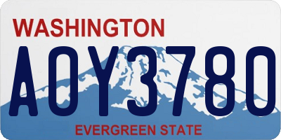 WA license plate AOY3780