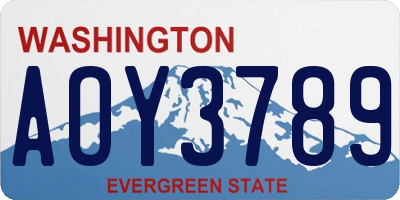 WA license plate AOY3789