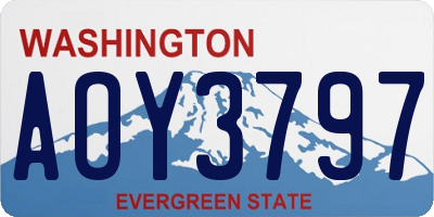 WA license plate AOY3797