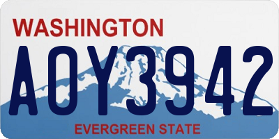 WA license plate AOY3942