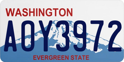 WA license plate AOY3972