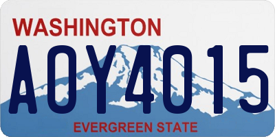 WA license plate AOY4015