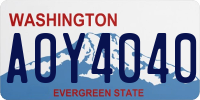WA license plate AOY4040