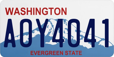 WA license plate AOY4041