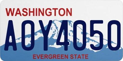 WA license plate AOY4050