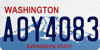 WA license plate AOY4083