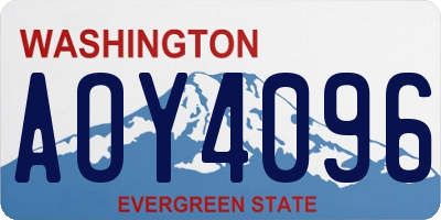 WA license plate AOY4096
