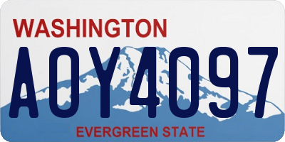 WA license plate AOY4097