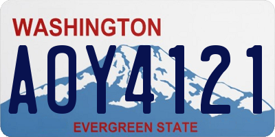 WA license plate AOY4121