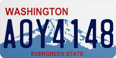 WA license plate AOY4148