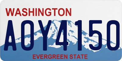 WA license plate AOY4150