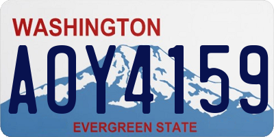WA license plate AOY4159