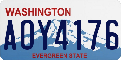 WA license plate AOY4176