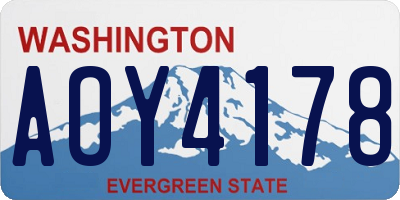 WA license plate AOY4178