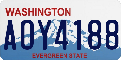 WA license plate AOY4188