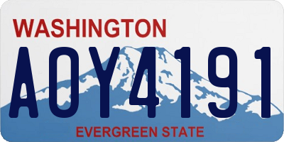 WA license plate AOY4191