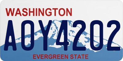 WA license plate AOY4202