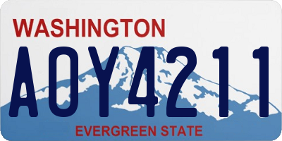 WA license plate AOY4211