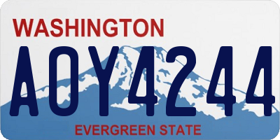 WA license plate AOY4244