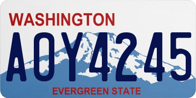 WA license plate AOY4245