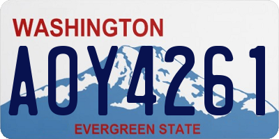 WA license plate AOY4261