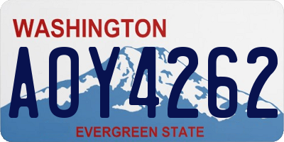 WA license plate AOY4262