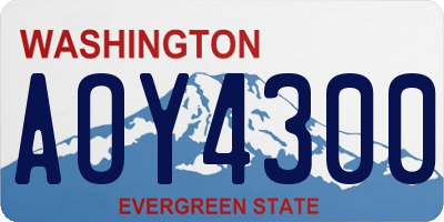 WA license plate AOY4300