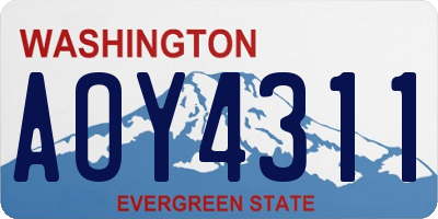 WA license plate AOY4311