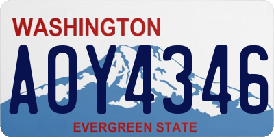 WA license plate AOY4346
