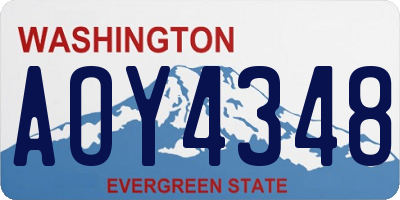 WA license plate AOY4348